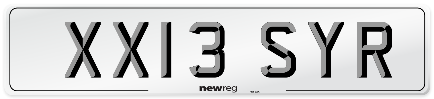 XX13 SYR Number Plate from New Reg